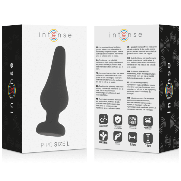 INTENSE - PLUG ANAL PIPO L SILICONE PRETO 13 CM - Image 4