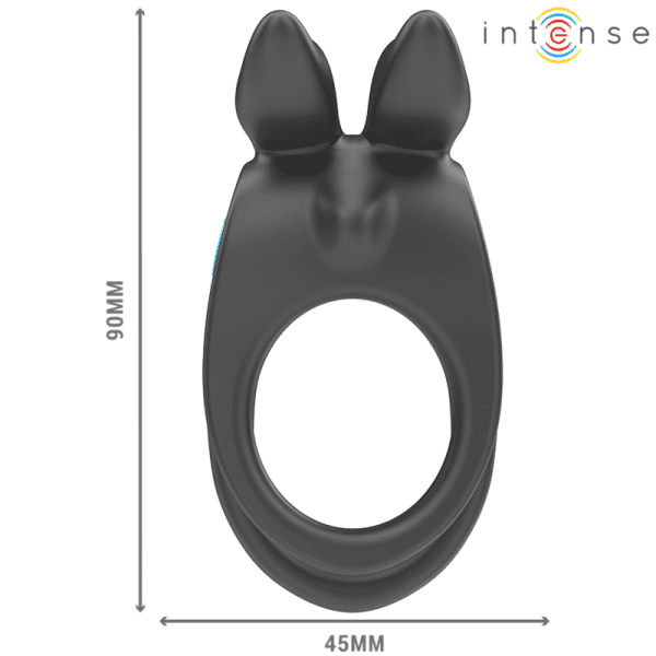 INTENSE - SAM VIBRADOR ANEL DUPLO PENIS 10 VIBRAÇÕES PRETO - Image 4