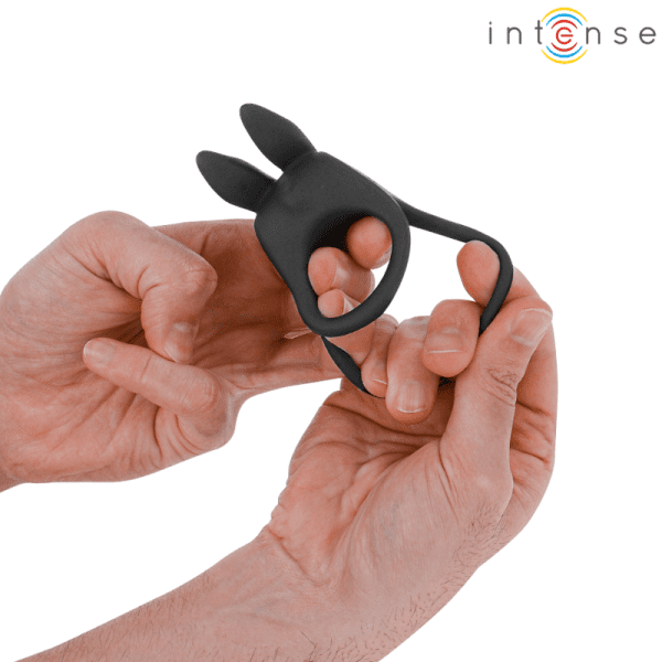 INTENSE - SAM VIBRADOR ANEL DUPLO PENIS 10 VIBRAÇÕES PRETO - Image 5