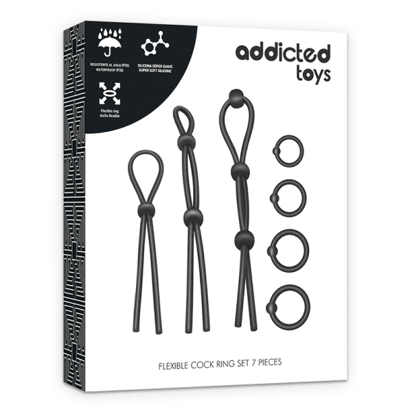 ADDICTED TOYS - CONJUNTO DE ANÉIS PARA GALO DE SILICONE FLEXÍVEL 7 peças - Image 7